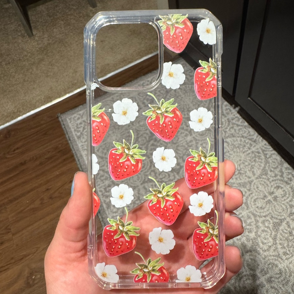 Strawberry Pattern Clear Phone Case